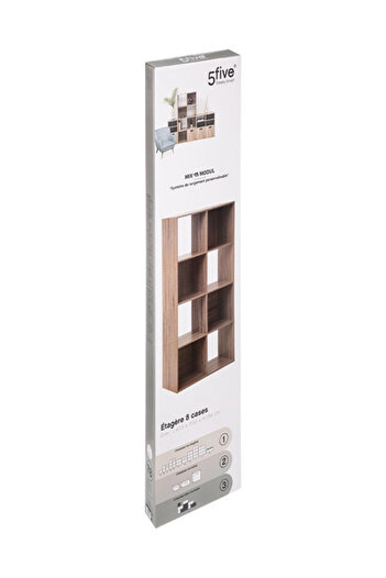 Five Simply Smart 8-Compartment Mix N Modul Wooden Storage Shelf