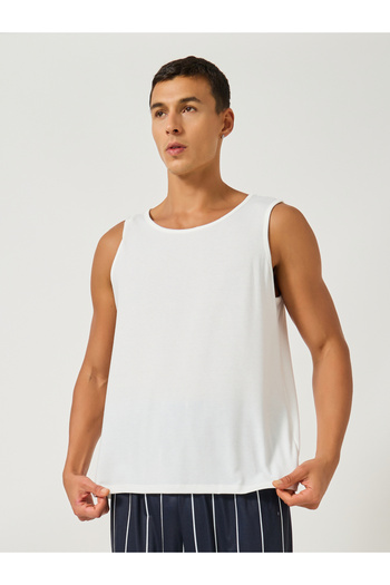 Styli Solid Tank T-Shirt and Striped Pyjama Set