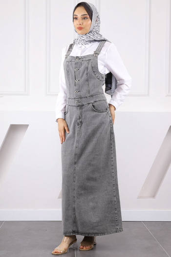İmajButik Smoked Pocket Jeans Salopet