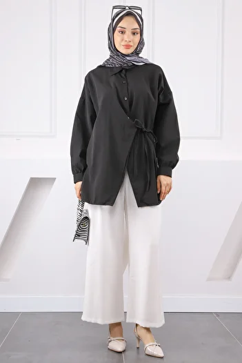İmajButik Black Side Tie Tunic