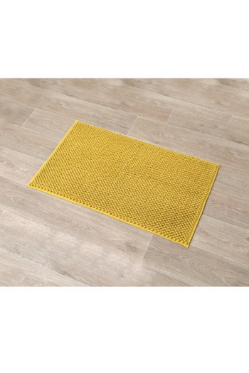 Tendance Anti-Slip Microfiber Bathroom Mat with Balls Mustard Yellow 50 x 80cm