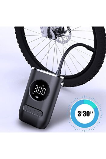 Generic Pompa aer auto electrica, LCD, Lanterna, Portabila, USB C, 4000 mAh, 120 W