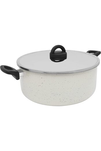 Trust Pro Non-Stick Cooking Pot with Two Aluminum Coating Layers by Trust Pro, 32 cm, White Color