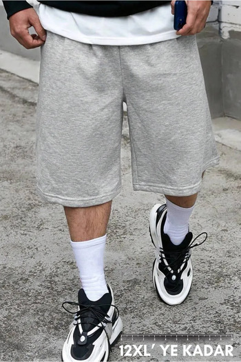 vladivosto Summer Solid Color Extra Loose Black Gray Oversize Fit Plus Sizeoversize Baggy Bermuda Shorts Below the Knee
