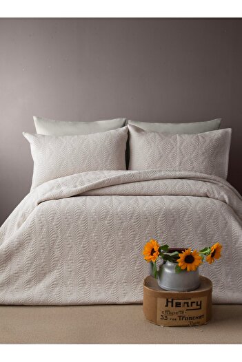 CENGİZ ÇEYİZ Bourbon Beige Double Bedspread Set