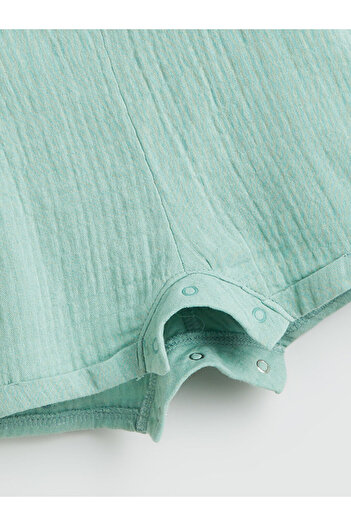 LC Waikiki Quality Parts from Celebi Store |   Green Crew Neck Baby Boy Muslin Jumpsuit
