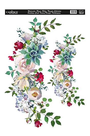 Cadence Watercolor Flower Fabric Transfer Wfft-003