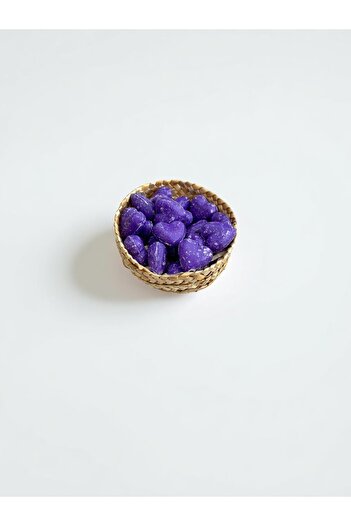 EQMQ STORE KOZMETİK Mini Heart Decorative Scented Basket Purple Soap (20 Pieces 2*2 cm in the Basket)