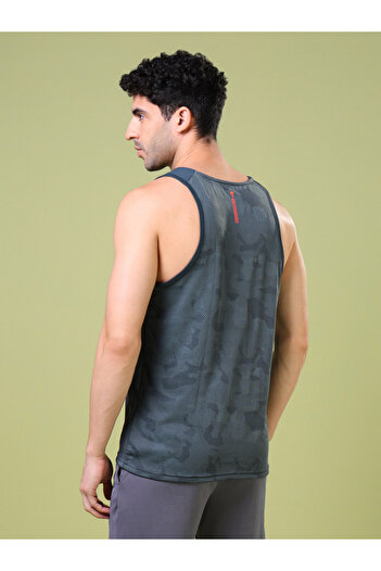 Technosport By Styli Textured Jacquard Round Neck Vest