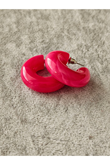 SiestaAccessories Dark Pink Color Acrylic Hoop Earrings