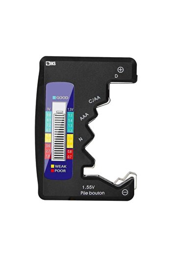 SIKS Battery Tester 1.5 V-9 V, D, C, AA, AAA, N, Black