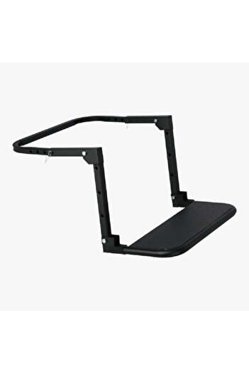 AUTOSMART Steel Adjustable Height Universal Portable Truck Wheel Step Black