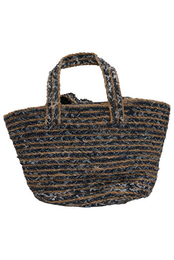 Alsaif Gallery Trams Basket Bag Alsaif Gallery, 50×26 cm - Brown Black
