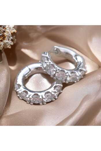 feyza collection 5 Stone Donut Model Vip Steel Earrings