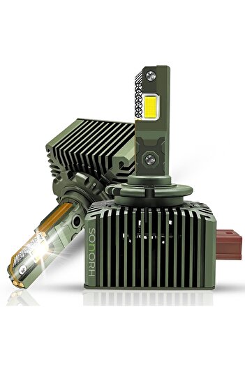 SONORH Becuri LED Xenon D1S/D1R, 170W, 27000Lumen, Canbus Plug&Play, 2 bucăți, ventilator și 4 tije de răcire din cupru