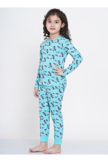 LAUREN SMITH Girl's Pajama Set Long Sleeve Top with pants 2 Piece Printed Sleepwear