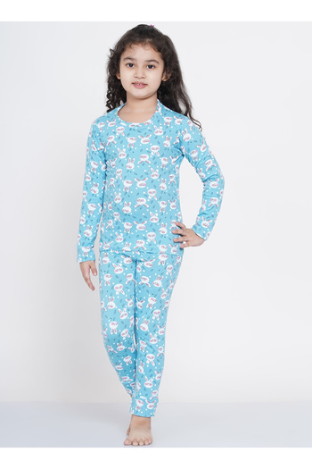 LAUREN SMITH Girl's Pajama Set Long Sleeve Top with pants 2 Piece Printed Sleepwear