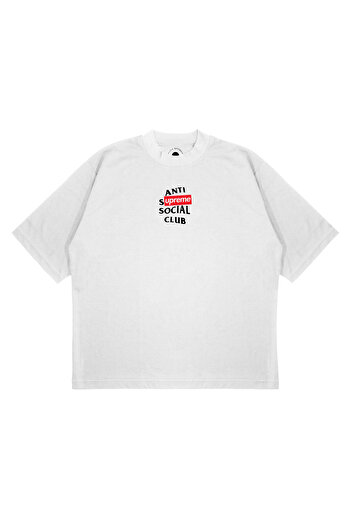 PURE EFFECT Unisex Oversize Anti Social Suprem εμπριμέ μπλουζάκι