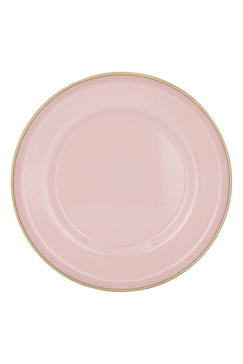 Alsaif Gallery Saif Gallery Steel Serving Platter, 20 cm, Round - Pink
