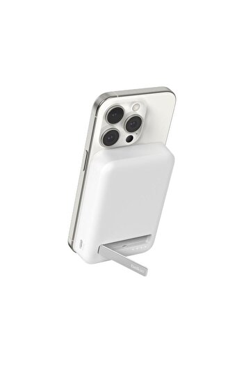 Belkin Belkin BPD008btWH BoostCharge Pro external battery, Qi2, 10000 mAh, MagSafe, with stand (White)