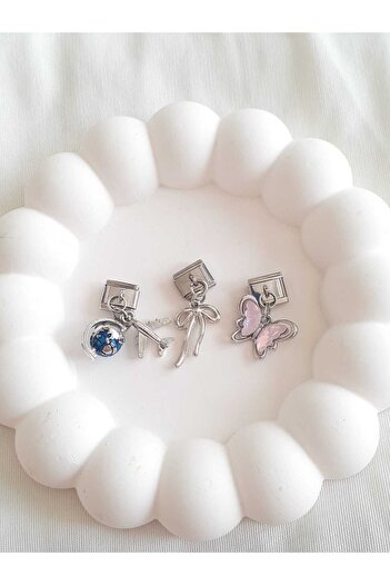bijoux uniques Steel Airplane&World&Butterfly&Ribbon Italian Charm