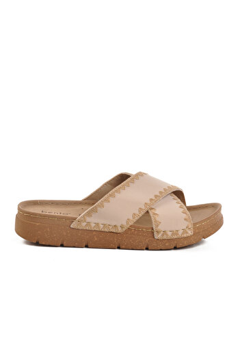 Aspor Beige Women's Flat Slippers