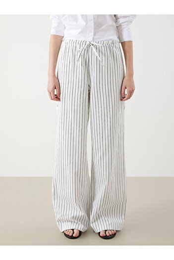 LC Waikiki New Season Wideleg Striped Women's Jean Trousers - S5Os11Z8