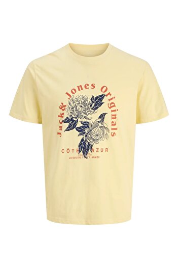 Jack & Jones J&J T-Shirt Men Logo Printed Tee Shirt Yellow