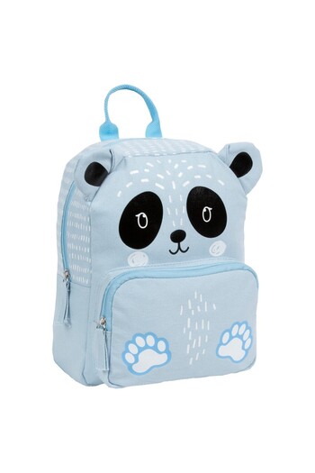 OEM Derform Canvas Panda preschool backpack, 29x23x14cm, black/blue, PLC11PD