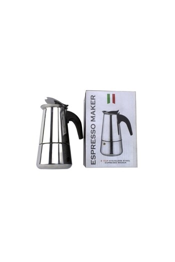 AzHome Manual coffee maker for stove, Stainless steel, 150 ml, 2 cups
