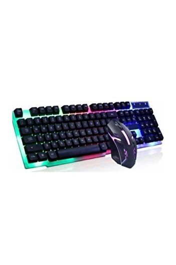 HİQONİC RGB Aydınlatmalı Kablolu Gaming Oyuncu Klavye Yüksek Hassasiyetli Optik Mouse Set ergonomik tasarım