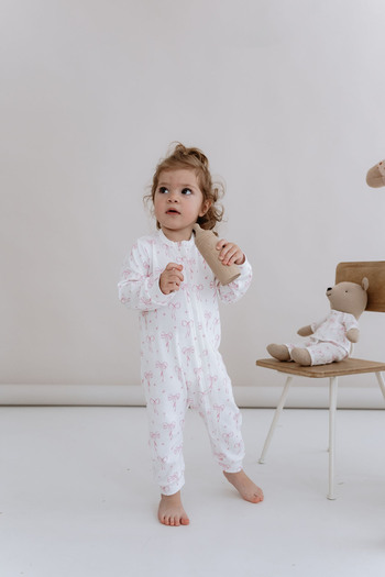 Tuğba Kuğu Zippered Jumpsuit Without Booties - Pureline Series - Dainty Bows