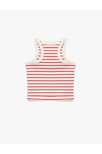 Koton Cotton Crew Neck Camisole Striped Crop Undershirt