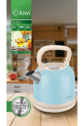 Kiwi Kk-3340 Stainless Steel Retro Water Heater Kettle 2.2 Liter