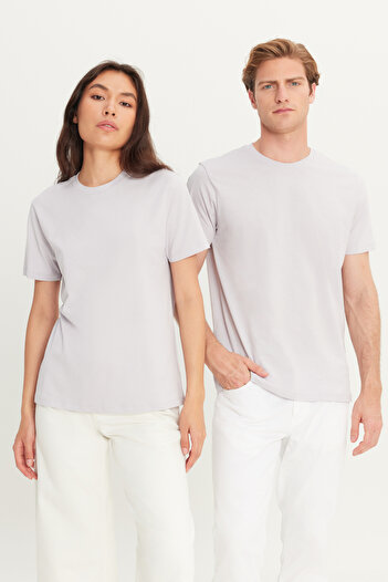 AC&Co / Altınyıldız Classics LilacSlimFit Ανδρικό T-shirt με λαιμόκοψη 100% βαμβάκι