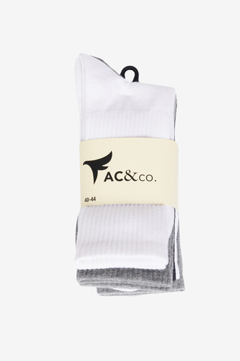 AC&Co / Altınyıldız Classics Men's Black-White-Grey Patterned 5-Piece Socks