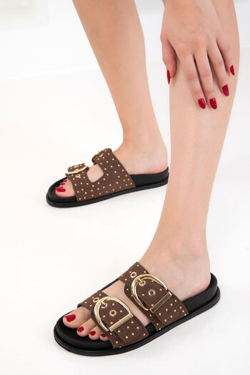 SOHO Brown Suede Women's Slippers 20702