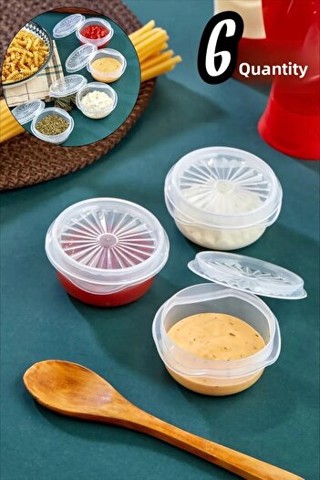 MAU CAT 6-Piece Fan Lid Faf Mini Sauce Bowl Ketchup Mayonnaise Container Coffee Side Candy Turkish Delight Bowl