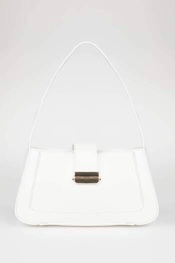 TRENDYOL SHOES White Metal Buckle Detailed Women's Small City Shoulder Bag Takss25Oc00019