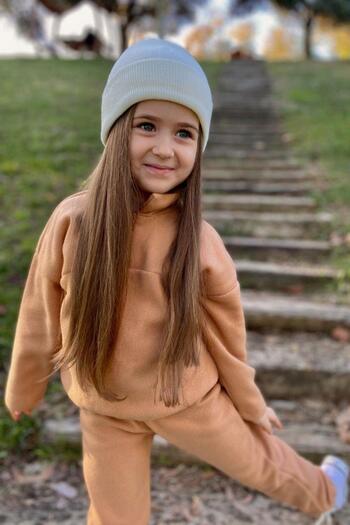 MiaBaby Winter Zippered Fleece Set with Knitwear Beanie Gift
