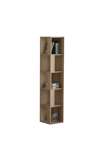 Mourah Home Piano Modern Corner Bookcase Display Unit Oak