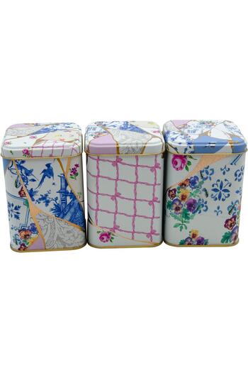 EVLE Erb25u5 Square Metal Storage Container 87x87x125, Set of 3, Kint Sugi