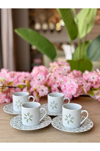 Porland Tamina Desen2 8 Piece Coffee Cup for 4 Persons 90Cc