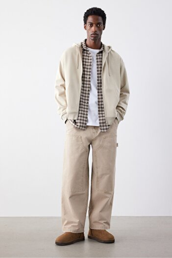 H&M Loose Fit Kapüşonlu Ve Fermuarlı Üst