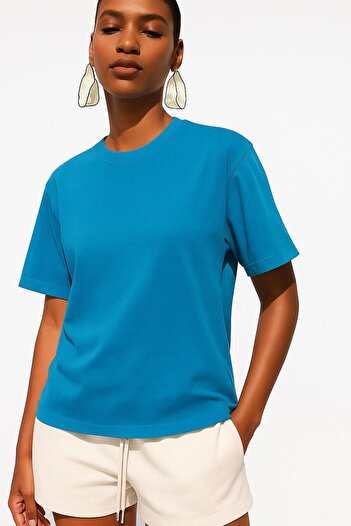 HAKKE Crew Neck Oversize Cotton T-Shirt