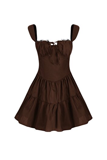La Sarta Love Story Brown Mini Dress
