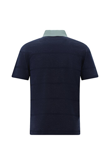 Abdullah Kiğılı Polo Neck Regular Fit Patterned Cotton T-Shirt