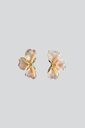stravis Gold Detail Flower Earrings