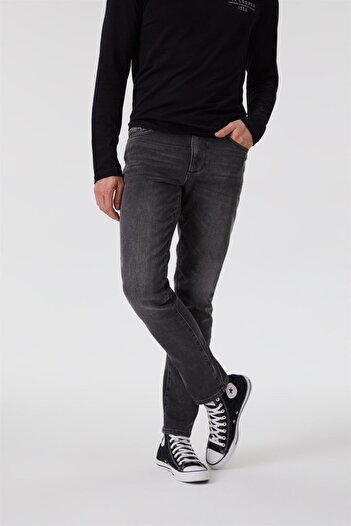 Lee Cooper Ανδρικό τζιν παντελόνι Jack Normal Waist Slim Fit Skinny Leg Grey