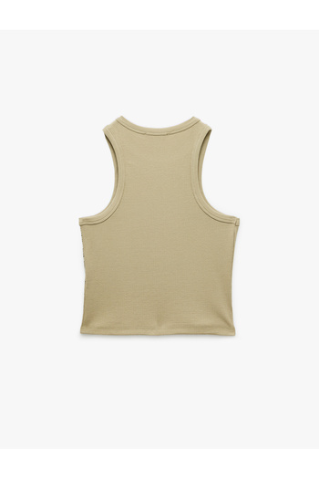 Koton Cotton Stone Detailed Slim Fit Sleeveless Crew Neck Blouse